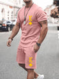 Exercise Letter Short Sleeve Workout Clothes