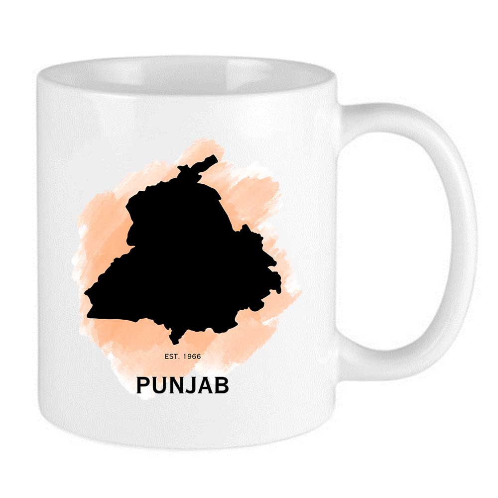 Map Of Punjab India Est. 1966 Mug
