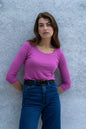 3/4 Sleeve Scoop Neck Cotton Modal T-Shirt