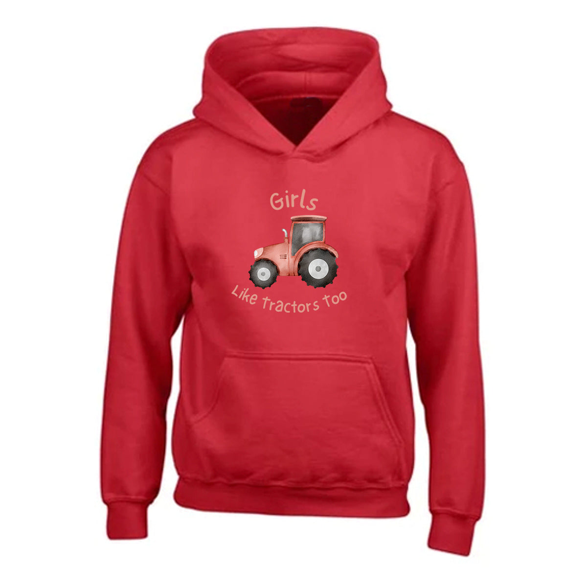 Kids "GIRLS LIKE TRACTORS TOO" Printed Hoodie