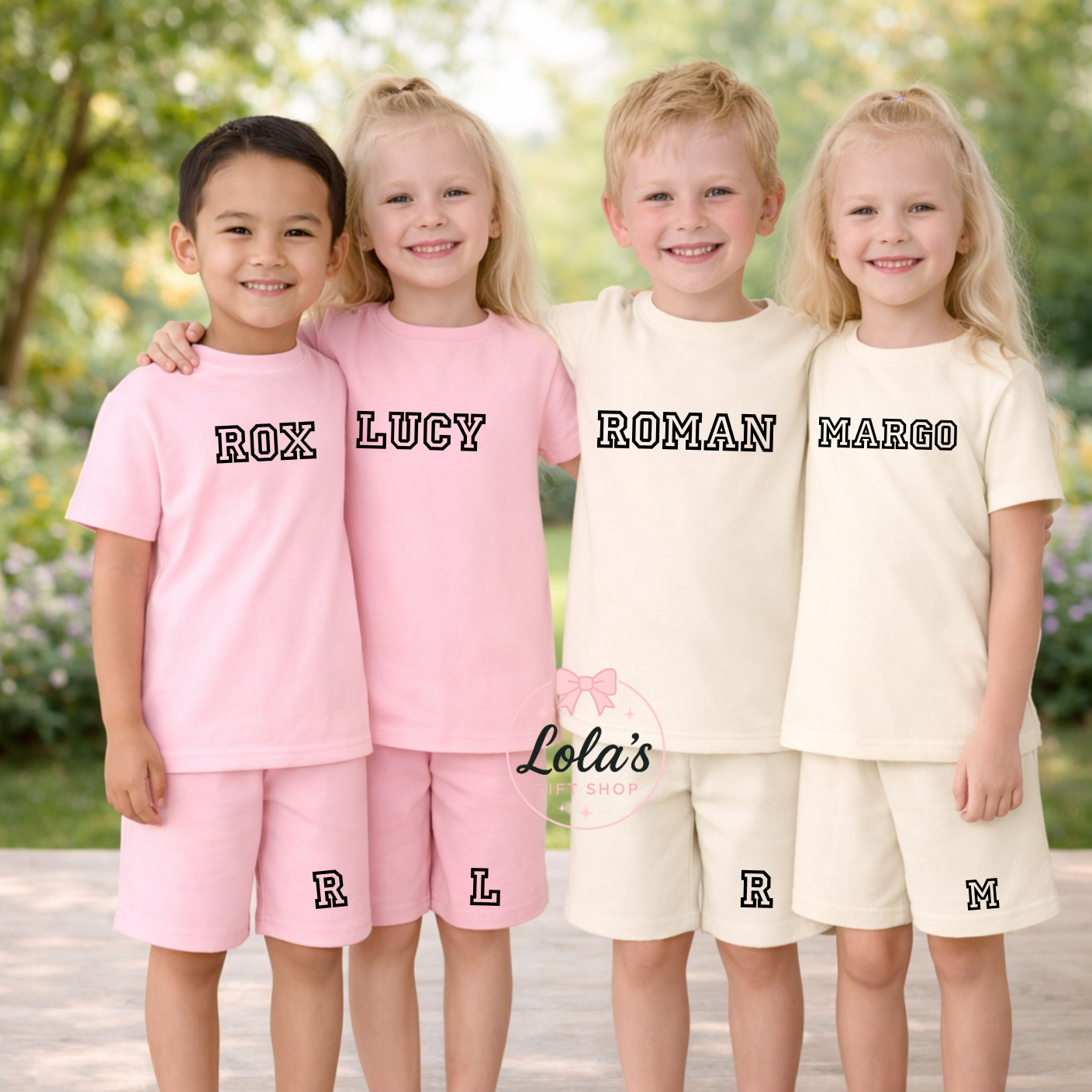 Varsity personalised shorts and Tshirt cotton sets