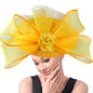 Elegant Wedding Big Size Fascinator Hat Women Flower Multimodal Hair Top Clips