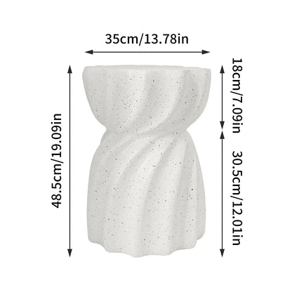 Contemporary Lightweight Concrete Accent Side Table Patio Hourglass Side End Table Garden Stool for Living Room Office