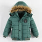 2025 Winter Children Warm Clothing Boys Down Jacket Baby Polyester Fiber Hooded
