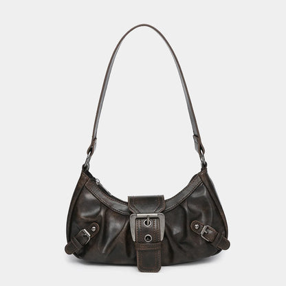 Hot Selling Maillard-Style Retro Small Bag Spicy Girl Y2K Wasteland-style Vintage Leather Shoulder Armpit Bag 2025