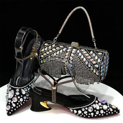 Italian Design Three-Dimensional Women's Bags And Ladies Heel Shoes