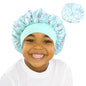 Cartoon Baby Kids Print Satin Bonnet Sleep Hat Cap for Curly Hair Adjustable Silky Satin Cap for Toddler Night Sleep Caps Beanie