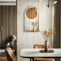 Modern Arched Mirrored Wall Clock Silver Glass Roman Numerals Decorative Clock for Living Room Bedroom