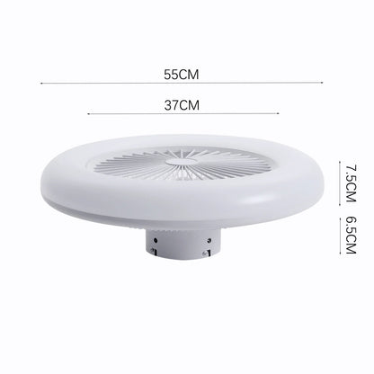 KOMORE Round Acrylic LED Ceiling Light Fan with Remote Control 3 Colour Temperature Memory Functions for Office, Living Room