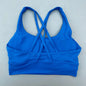 Solid Color Soft Cross Back Women Fitness Bra Tights Yoga Vest High Strength Shockproof Gym Sports Top Push Up With Chest Pad