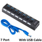 USB 3.0 Hub USB HUB Splitter Multi USB 3.0 Hub Multiple 4/7 Port Hub Splitter With Power Adapter Computer Accessories Hub For PC