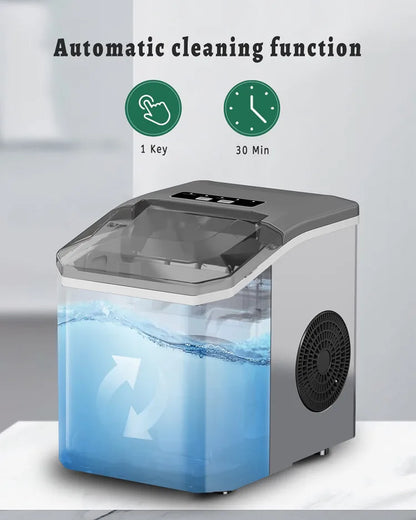 Household One-key Operation Stainless Steel Plastic Small Ice Maker Commercial Simple Operation