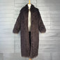 Faux Fur Jacket Women Long Coat Thick Fluffy Winter Warm Shaggy Overcoat Open Stitch Outerwear Turn Down Collar High Street