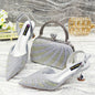 Women's Italian Diamond Studded Shoes and Bag Matching Set