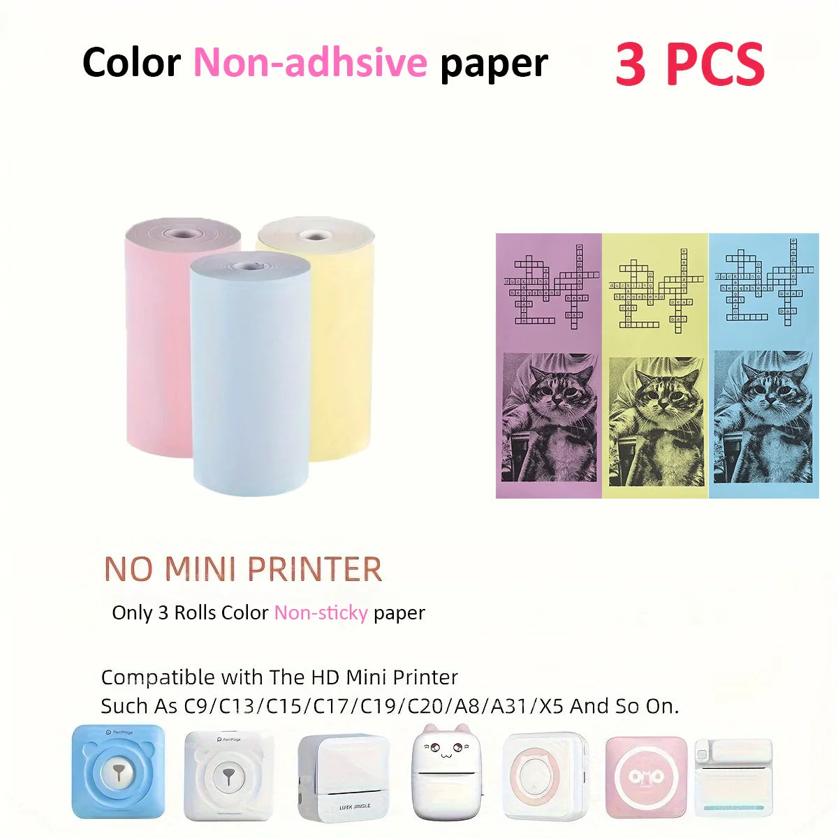 Kids Camera Instant Print Refill for Kids Instant Camera Thermal Printing BPA Free,57x25mm White Non-Adhesive Photo Print Rolls