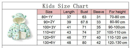 Winter Baby Kids Fleece Jacket Warm Hooded Down Outerwear