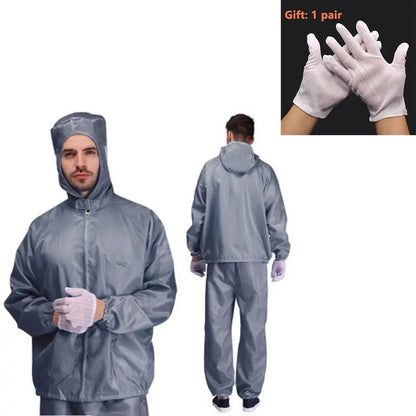 Isolation Split Type Work ClothesUnisex Reusable Anti-Static Safety Clothing With Pockets Dust-Proof Clean Paint Materials