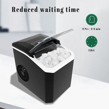 Household One-key Operation Stainless Steel Plastic Small Ice Maker Commercial Simple Operation