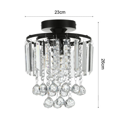 KOMORE Crystal Mount Ceiling Light 23cm /25cm / 30cm Dia for Living Room, Bedroom, Kitchen