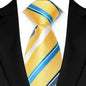 8cm Width Yellow Color Neck Ties For Men Paisley Dots Handmade