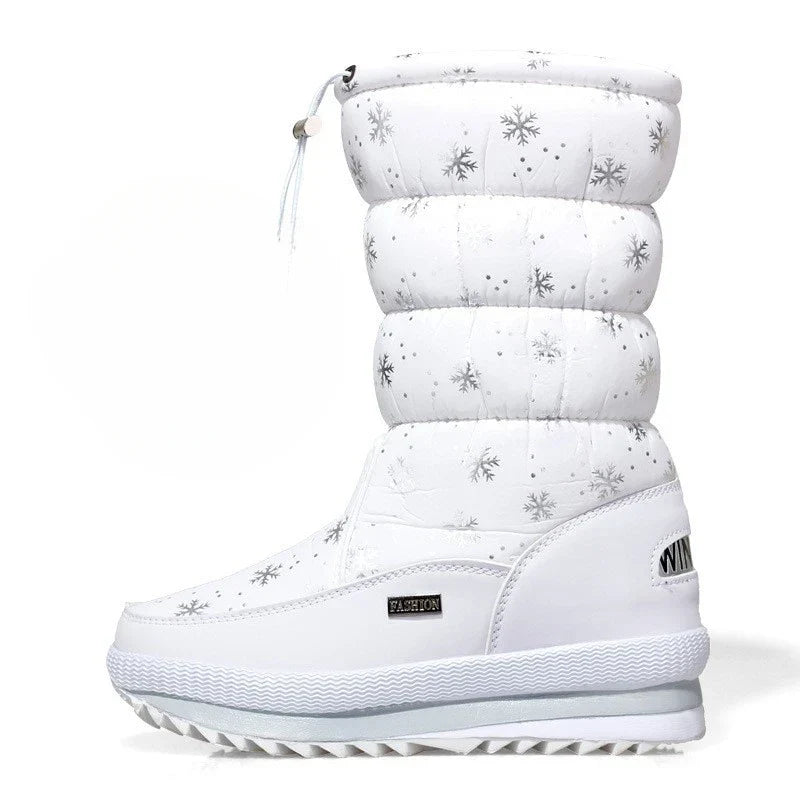 Winter women's Warm Plush Mid-calf Waterproof Snow Boot
