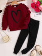 Spring and Autumn children fashion sports set girls sweater + casual pants