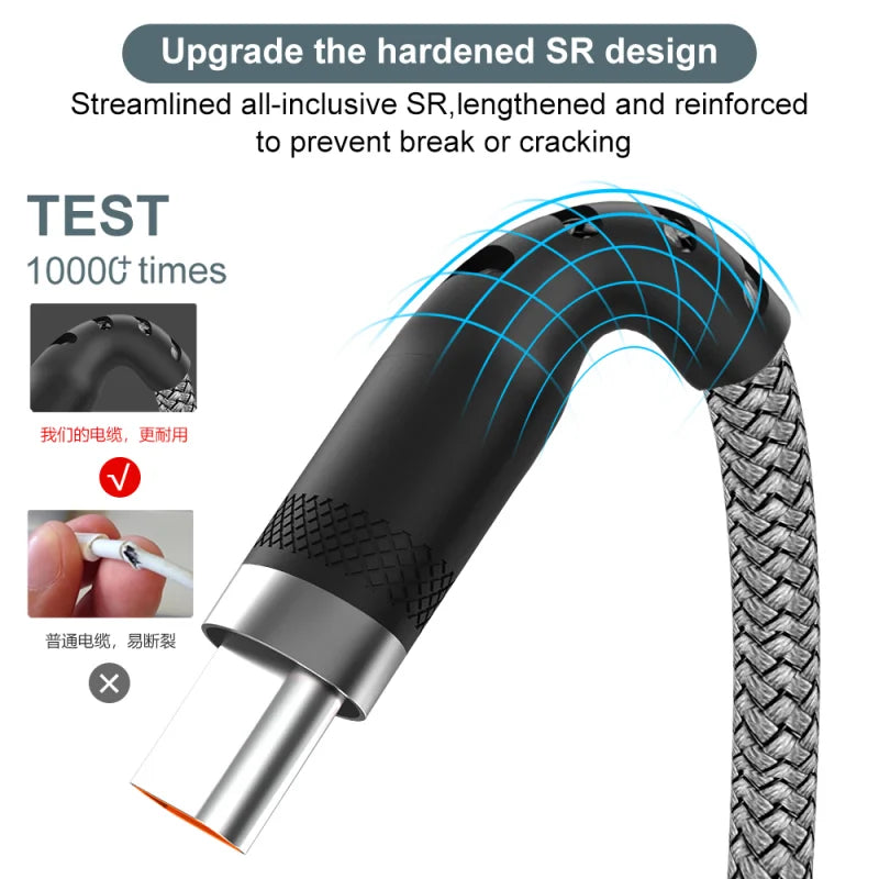 Universal USB Type C Cable 5A Super Fast Charge Cable 3m 5m 8m USB C Extend Data Cable For iphone 15 Samsung Huawei Xiaomi PS4/5