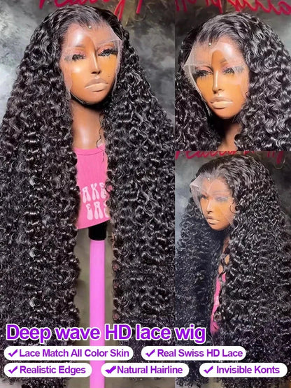 Hd 250 % Loose Deep Wave 30 38 40 Inch 13x6 HD Lace Frontal Human Hair Wigs Brazilian PrePlucke Water Curly 13x4 Lace Front Wig