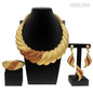 Dubai Gold Plated Jewelry Sets For Women Surround Big Necklace Plate 24K