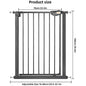 UBRAVOO Baby Gate for Doors and Stairs, Height 100 cm, Safety Pet Gate,  Automatic Closure, Triple Locking
