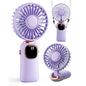 coldsky Portable Handheld Fan 4000mAh Battery Operated Fan 5 Speed with LED Display Handheld/Neck/Desk 3 in 1 Personal Small Fan
