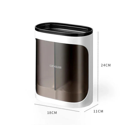 Cream Disposable Cup Holders Household Wall-Mounted Automatically Drop Punch-Free Paper Cups Dust-Proof Drinking Fountain Racks