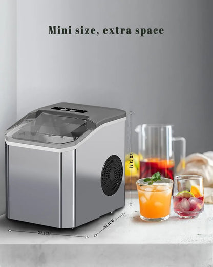 Household One-key Operation Stainless Steel Plastic Small Ice Maker Commercial Simple Operation