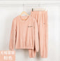 Double-Sided Coral Fleece Pajama Set Thickened Warm Leisure Wear for Autumn Winter Comfortable Polyester Sleepwear