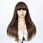 Human Hair Wigs With Bang Brazilian Straight Red Burgundy Human Hair Wigs Brown