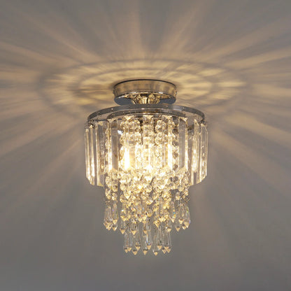 KOMORE Crystal Mount Ceiling Light 23cm /25cm / 30cm Dia for Living Room, Bedroom, Kitchen