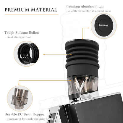 CAFEMASY Coffee Beans Grinder Single Dose Hopper Bellows For Eureka Oro Mignon Coffee Grinder Bean Bin Blowing Cleaning Tools