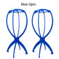 2PCS Folding Wig Stand Plastic Adjustable Portable Hat Display Stand Durable Mannequin Dummy Head Plastic Black, pink, blue
