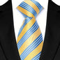 8cm Width Yellow Color Neck Ties For Men Paisley Dots Handmade