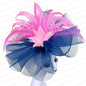 Kentucky Derby Big Fascinator Hat Women Wedding Elegant Feather Pillbox Cap
