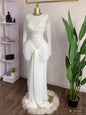 Mesh Maxi Dress with Bow-knot - Elegant Long Sleeve Sheer Dress for Women