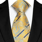 8cm Width Yellow Color Neck Ties For Men Paisley Dots Handmade