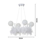 KOMORE Feather LED Pendant Light with Crystal Balls 18W 1980lm for Kitchen Living Room Hallway Entryway