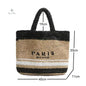 Women's Fashion Large Capacity Handmade Straw Knitting Tote Bag Summer Travel Beach Shoulder Bags Casual Simple Portable Handbag