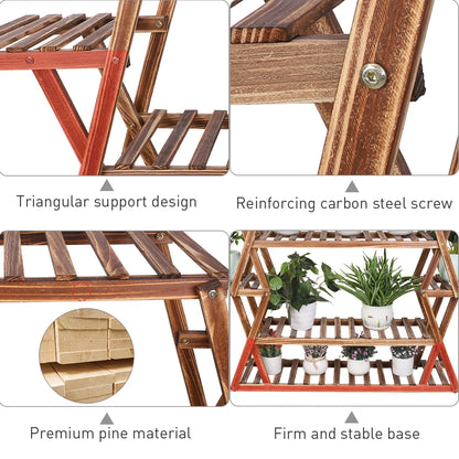 Extra Large Wood Flower Rack, 8 Tier Plant Stand, Bonsai Shelf, Display Rack, Indoor and Outdoor