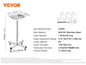 VEVOR Stainless Steel Cart 3/2/1 Layers Lab Utility Cart Medical Cart W/ Lockable Universal Wheels for Lab Clinic Kitchen Salon