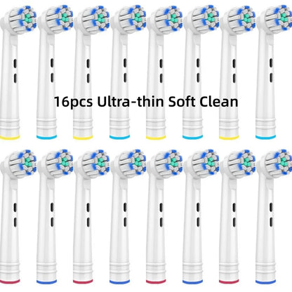 16/20PCS Brush Head nozzles for Oral B Electric Toothbrush Replacement Head Refill Sensitive Floss Cross Action for Oralb