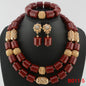 Traditional Nigerian Wedding Artificial Coral Beads Bridal Jewelry Sets African