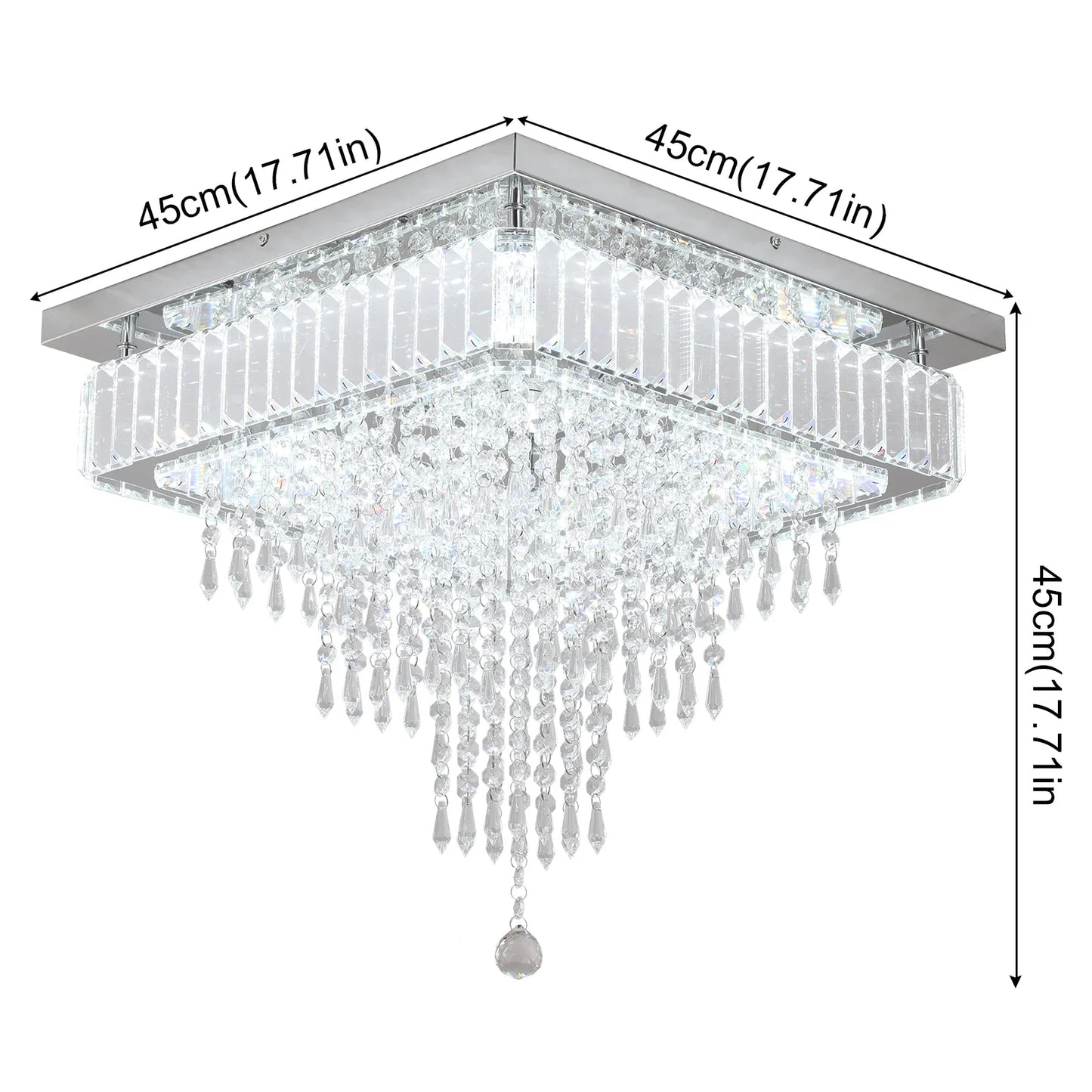 Modern K9 Led Crystal Ceiling Lamp Smart Chandelier Pendant Light Ring Chrome Plafonier Fixture Dining Living Room Decor Luxury
