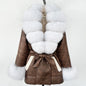Women's Large Faux Fur Leather Jacket Warm Autumn Winter Outwear High Street